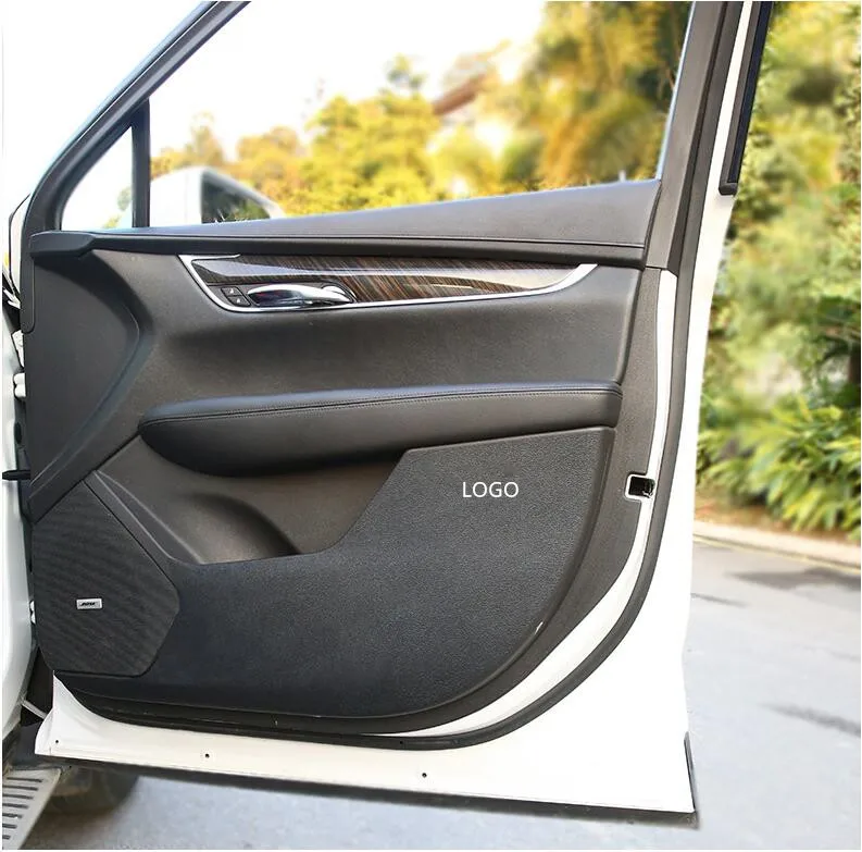 4 шт./компл. черный/углеродное волокно двери из искусственной кожи Коврик для Cadillac