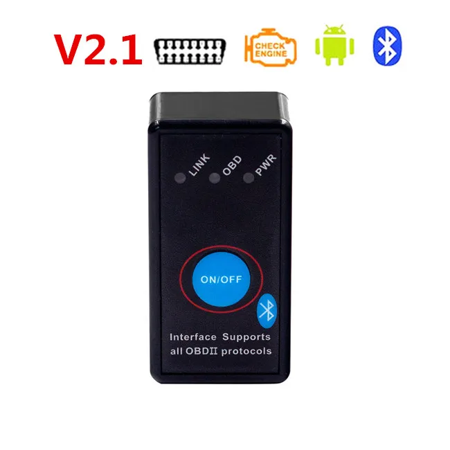 ELM327 BT V2.1 OBD2 ELM 327 Bluetooth V2.1 Автомобильный цифровой инструмент ELM327 сканер hhodd 2 ELM327 2,1 CAN-BUS elm 327 V2.1 для Android/PC - Цвет: ELM327 BT V2.1