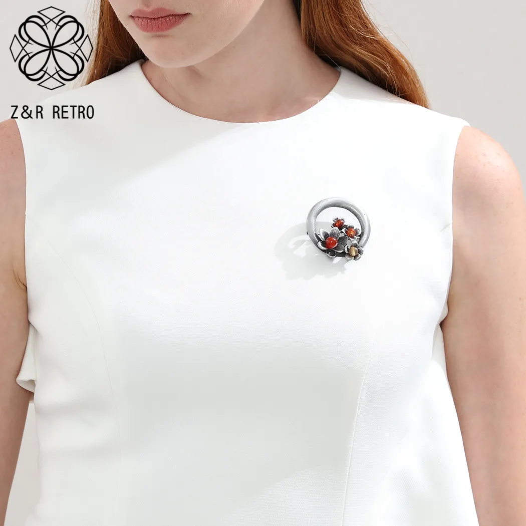 Кулон и ожерелье из натурального камня винтажный цветок ручной работы длинная