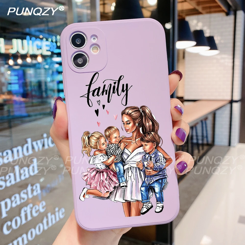 Мягкий ТПУ чехол PUNQZY с изображением милой мамы мальчика девочки ребенка для iPhone 13