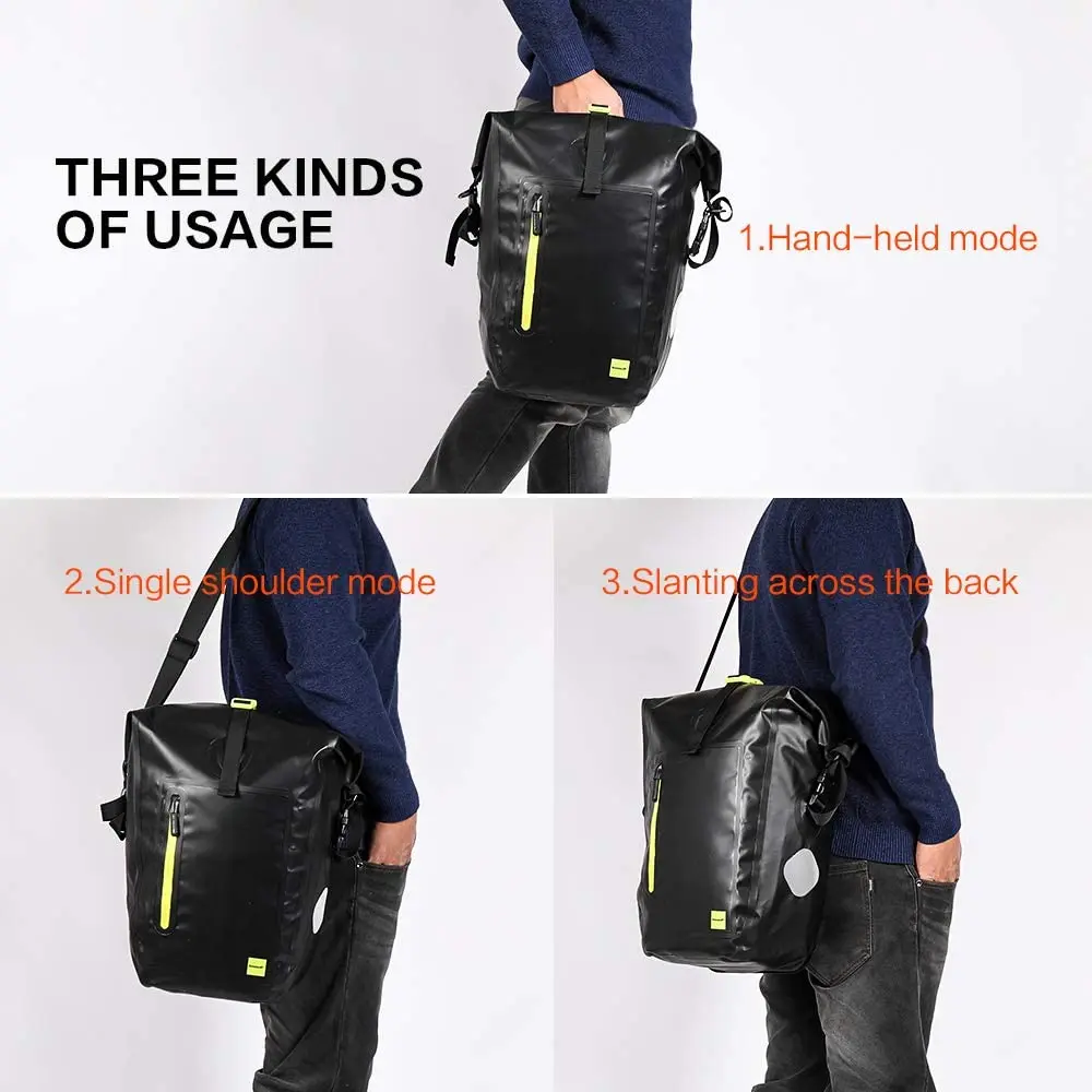 rhinowalk bike bag waterproof bike pannier bag 25l for bicycle rack saddle bag shoulder laptop rack bag cycling accessories free global shipping