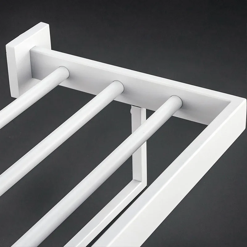 Набор белых аксессуаров для ванной комнаты Q7 Полка полотенец из нержавеющей