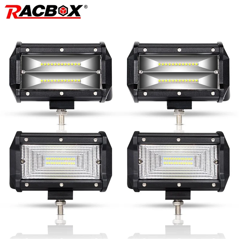 RACBOX 5 дюймов 72 Вт светодиодный рабочий светильник брус поточного широкий