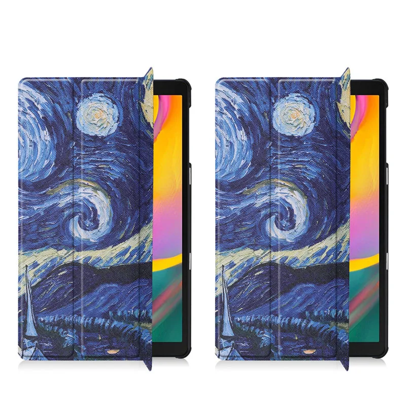 Флип-Стенд кожаный магнитный чехол Funda Capa чехол для Samsung Galaxy Tab A 10,1 T510 T515 SM-T510 SM-T515 Coque+ пленка+ ручка - Цвет: Case
