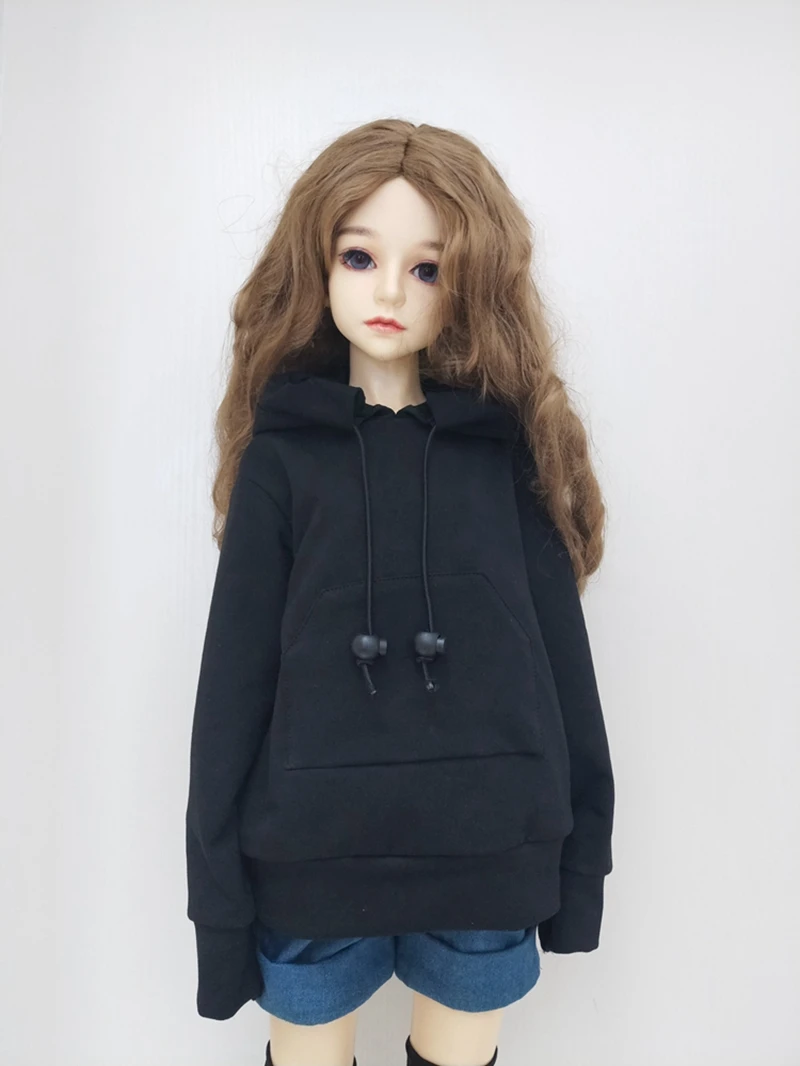 ZJF160-3 Одиночная распродажа, модная одежда для кукол, черный, белый, серый, Однотонный свитер с капюшоном, BJD, кукла, одежда, аксессуары, игрушка для детей - Цвет: ZJF160-3