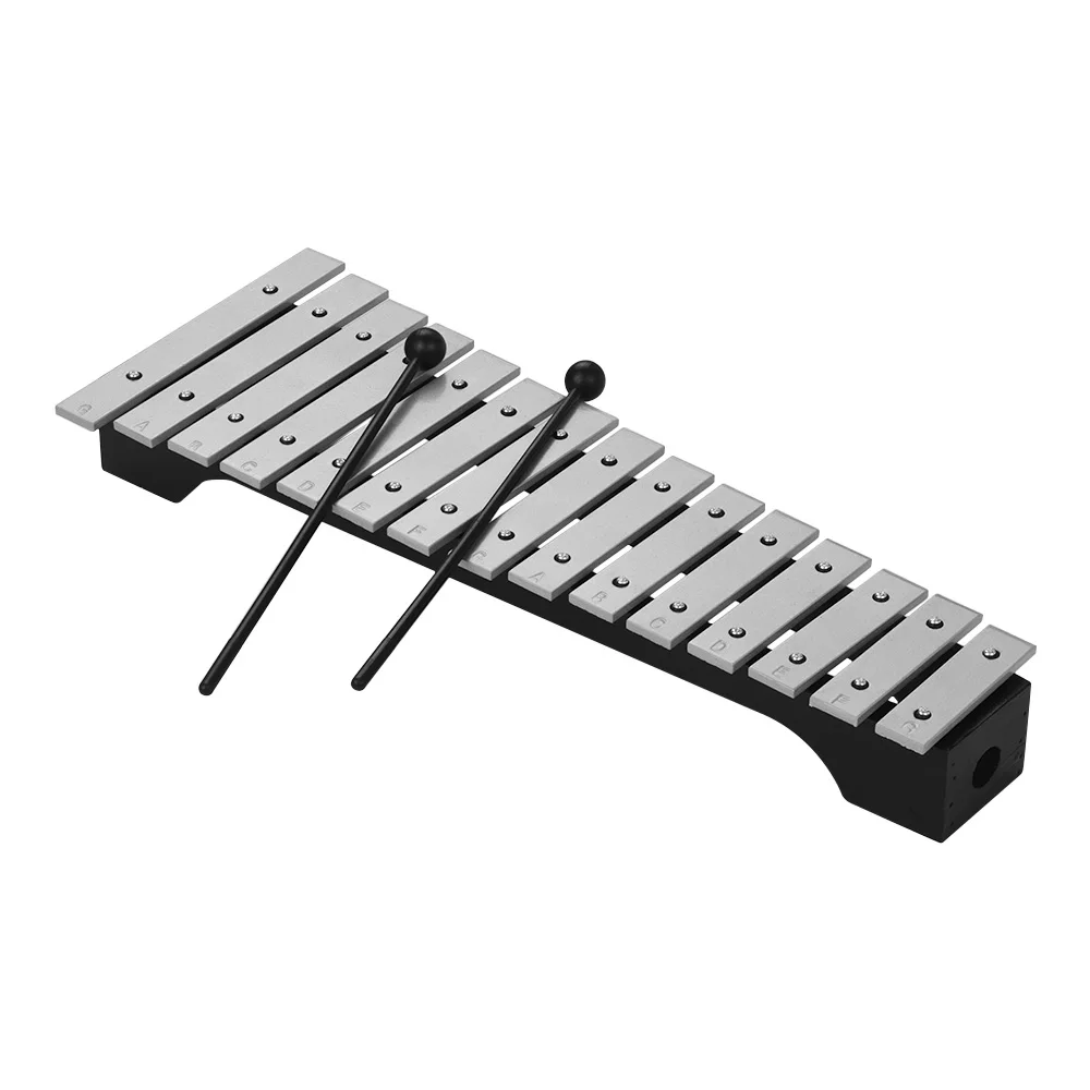 Ксилофон glockenмся 15 нот деревянная основа алюминиевые бруски с маллетами