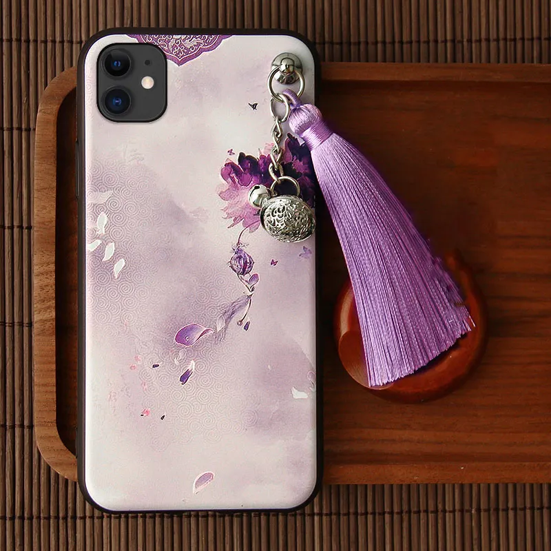 Pattern H 3D рельефный чехол для iPhone 11 Pro Max XS XR X 10S 7 8 6 6S Plus чехол тиснение колокольчик-кисточка противоударный мягкий чехол для Apple XS Shell - Цвет: Pattern H