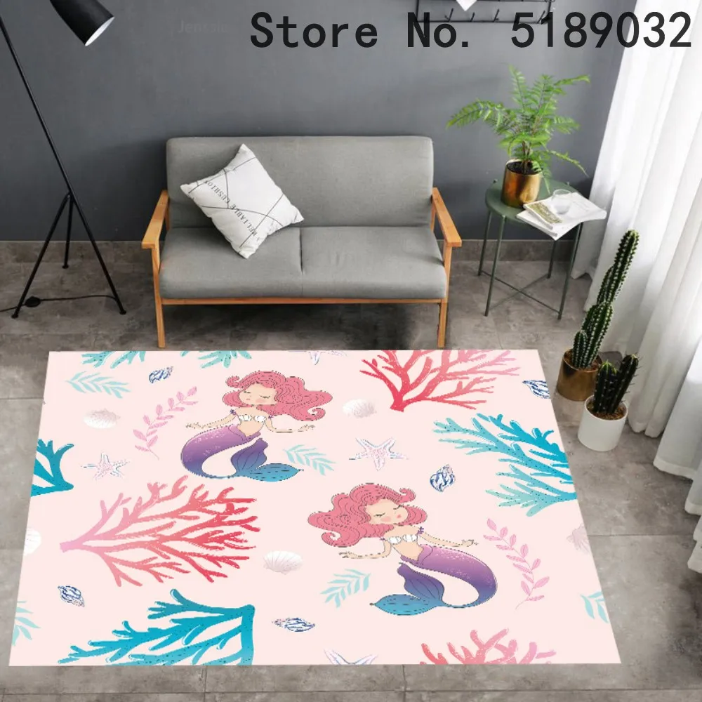 

Мультяшные 3D коврики с принтом Русалочки, морские животные, коврики, коврики для ванной комнаты, коврики для принцессы русалки, Прямая поста...