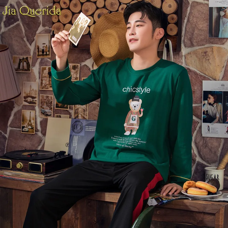 Рождественские одинаковые пижамы для пар шикарный стиль милые брюки с принтом