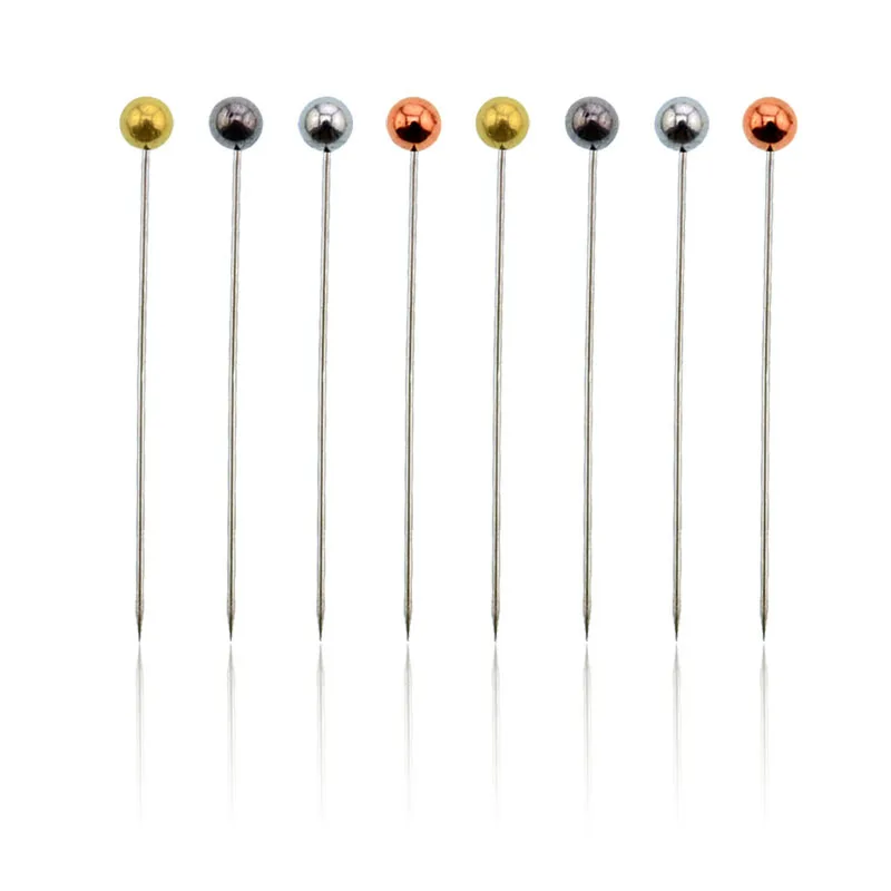 100 шт./корт. Защитные булавки с жемчужной металлической головкой 38 мм Круглые