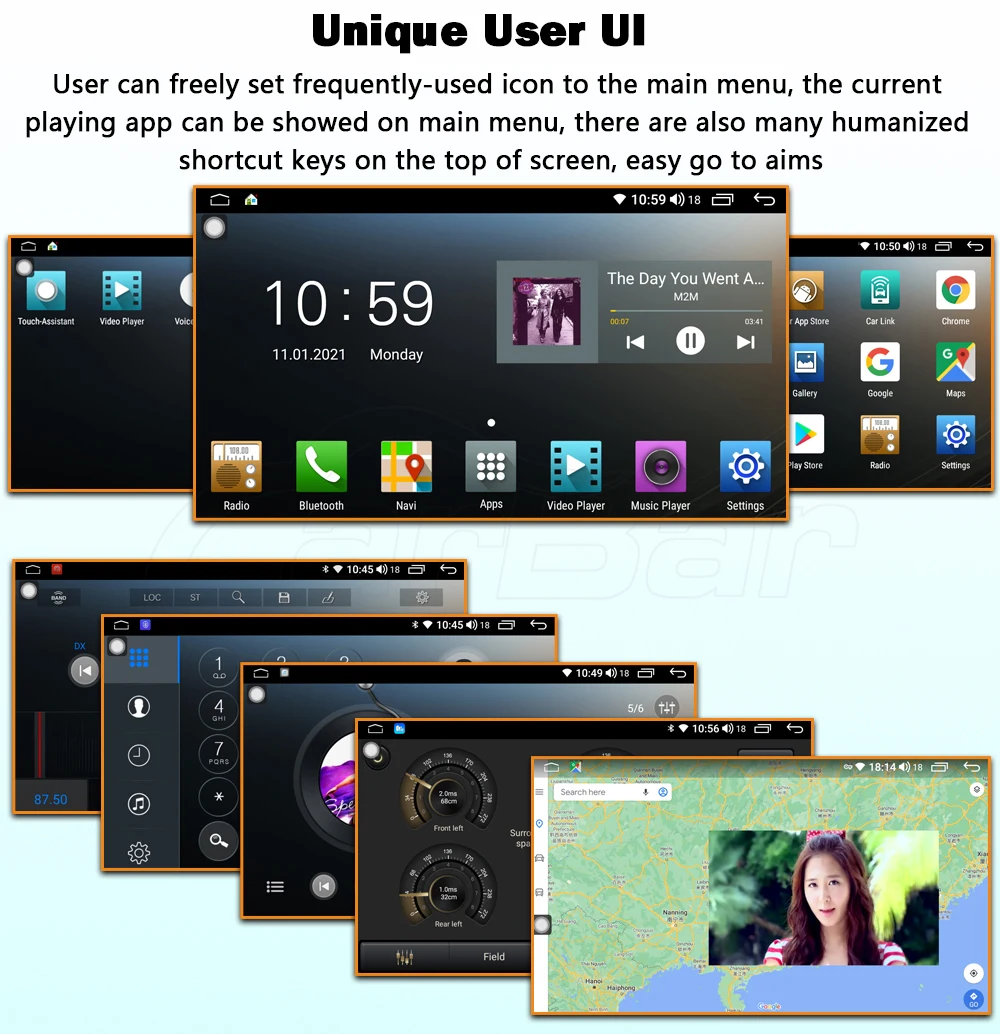 Carbar 9 &quot10 1&quot 2 Din Универсальный Android 10 автомобильные мультимедийные