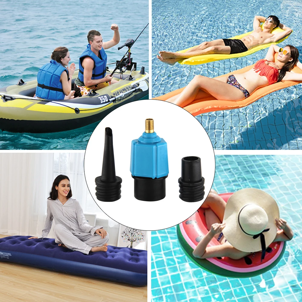 3 in 1 air valve adaptor compressor car tyre inflation pump nozzle inflate vavel of bed boat kayak sup board stand up paddle | Спорт и