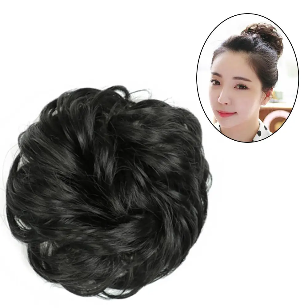 

Women Hair Bun Ponytail Extension Wavy Curly Messy Chignon Hairpiece Scrunchie Headdress Headwear Hair Styling Decor Accessory