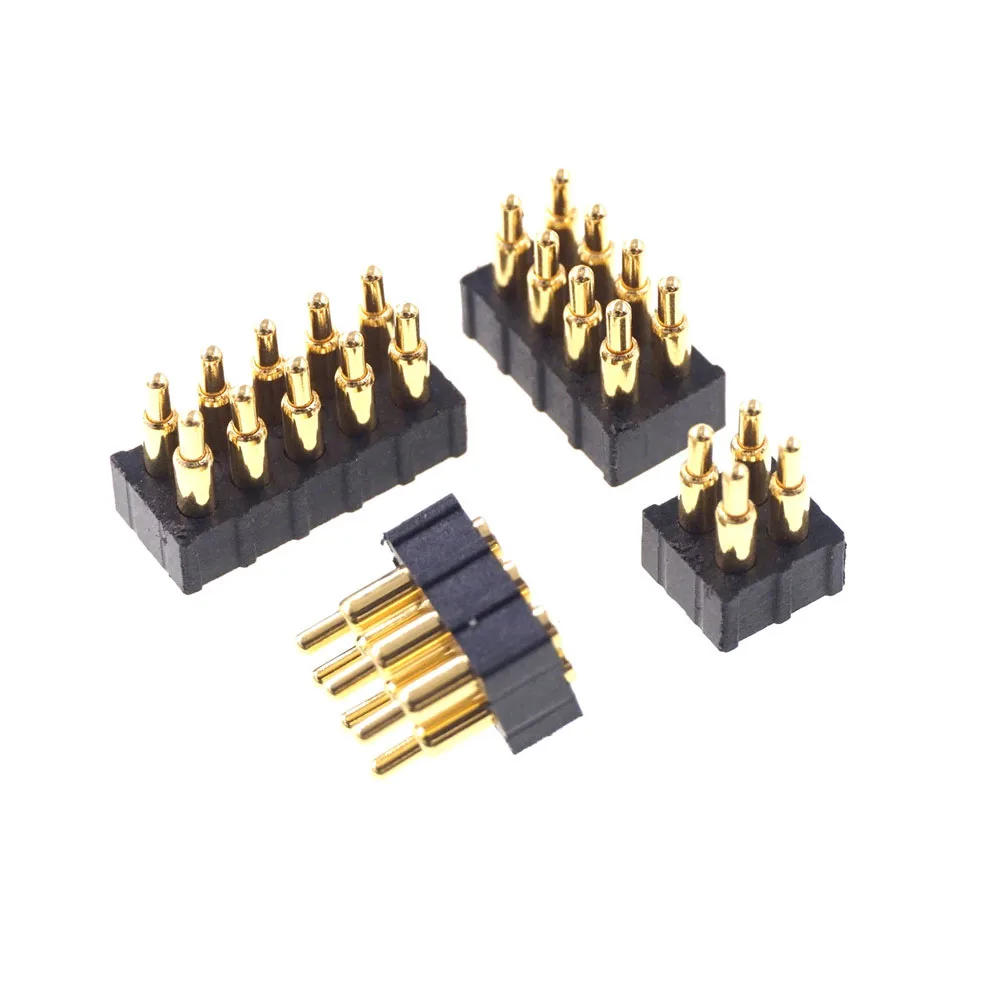 1 Piece Pogo Pin 2.0 MM Grid 4 6 8 10 Position Height 7.0 Dual Row SMD PCB Header Spring Loaded Probe Solderable RoHS Lead Free