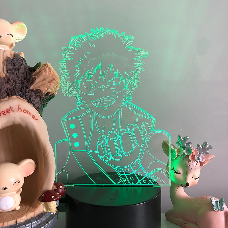 

Фигурка Katsuki Bakugo, 3D лампа, светодиодный ночсветильник украшения дома, подарок, новинка, манга, гаджет, моя геройская академия