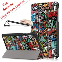 cover case for samsung galaxy tab a 8 0 sm t290 t295 t297 sm t290 sm t295 2019 protective skin pu leather case film stylus pen