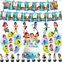 disney hot film luca theme kids birthday party decorations disposable tableware balloon cake flag topper baby shower supplies