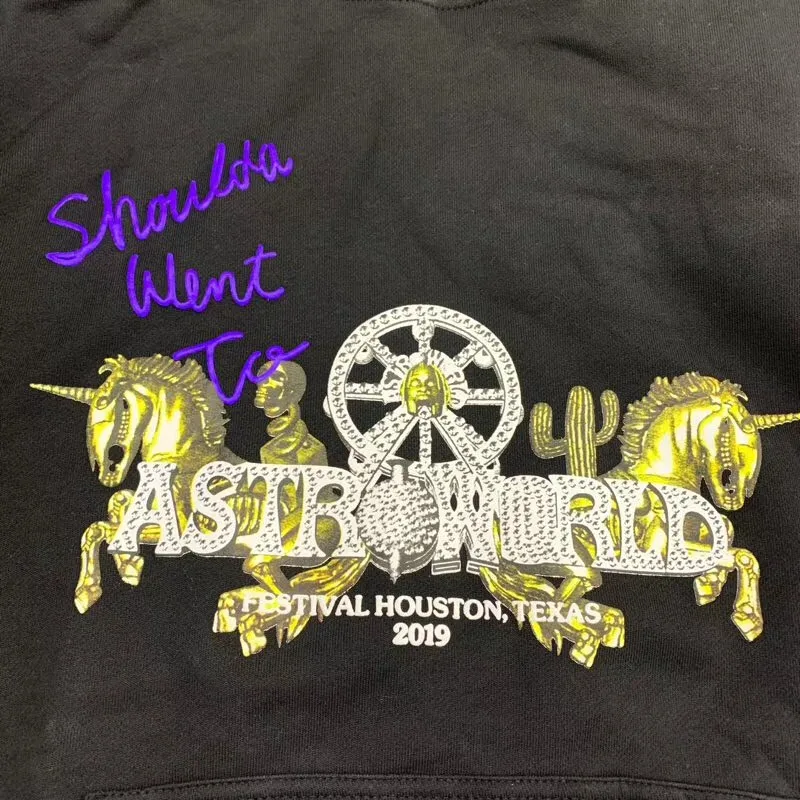 Толстовка с рисунком Тревиса Скотта плеча ездила в астромир высококачественный