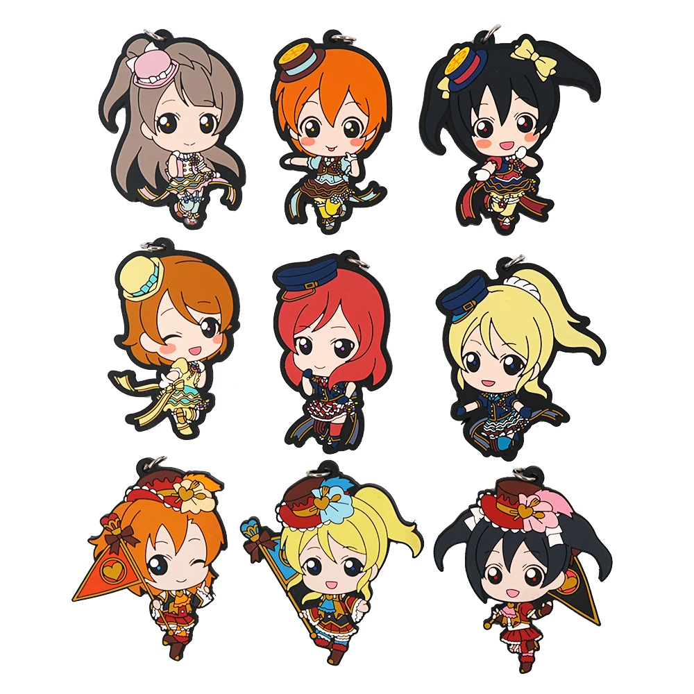 Love Live! Отлично! Резиновый брелок для ключей с аниме Кодори Нико Эли Рин Umi Maki Hanayo -