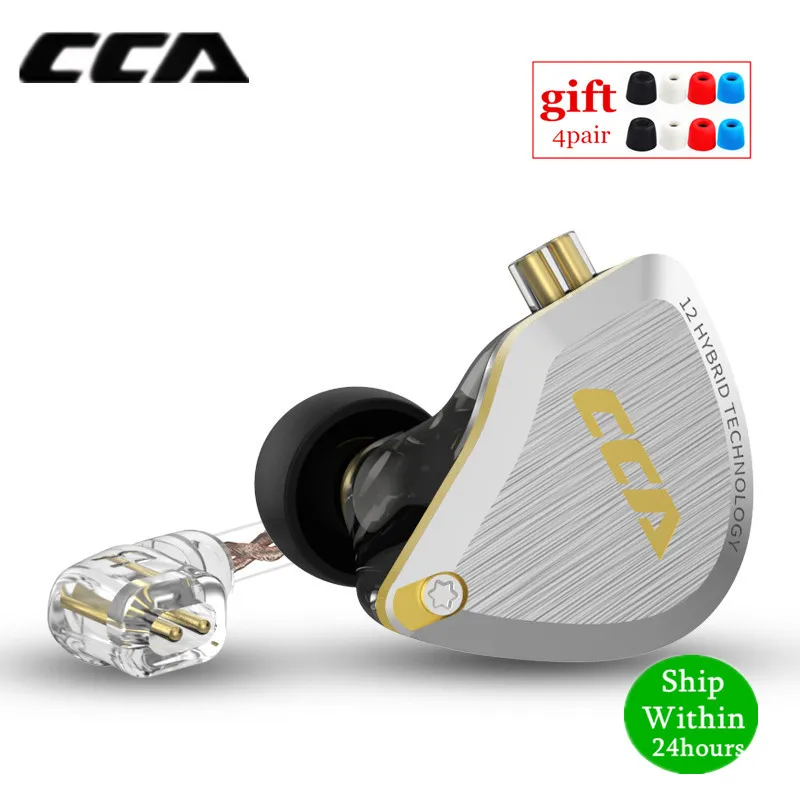 Новинка CCA C12 1DD + 5BA гибридные наушники вкладыши HIFI бас монитор с шумоподавлением