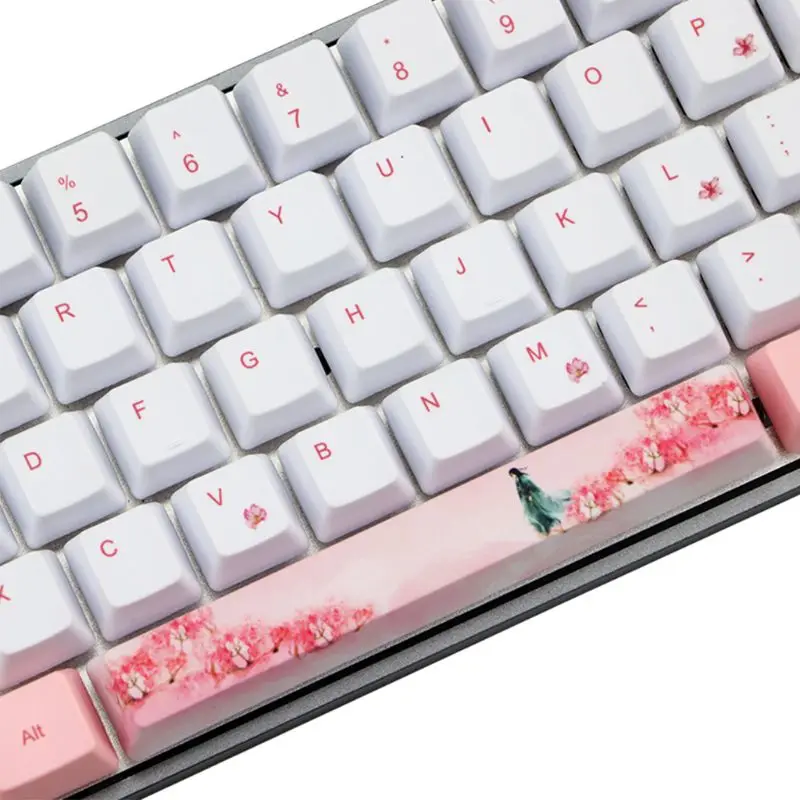 Клавиатура Sakura Dye Sublimation Cute Keycap PBT OEM профиль для GH60 GK61|Аксессуары мышей и