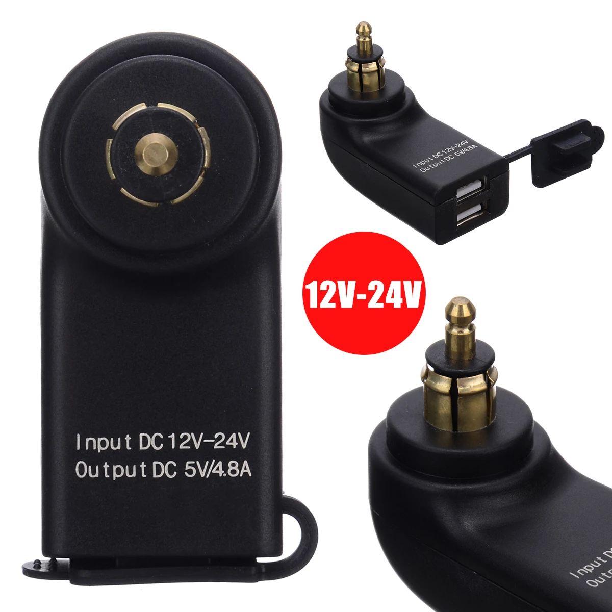 Синий светильник 4.8A Dual USB мотоцикл Зарядное устройство Hella DIN разъем адаптер для BMW