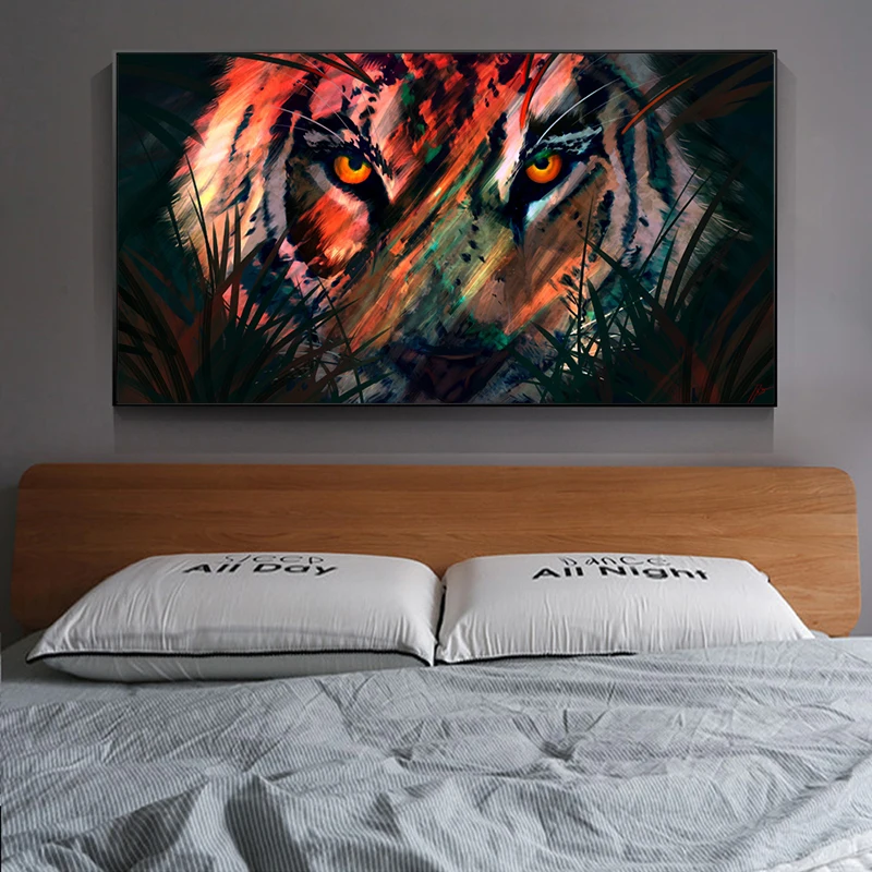 

RELIABLI Art Wall Pictures Abstarct Colorful Tiger Posters And Prints Canvas Painting Decoration For Living Room Animal Poster