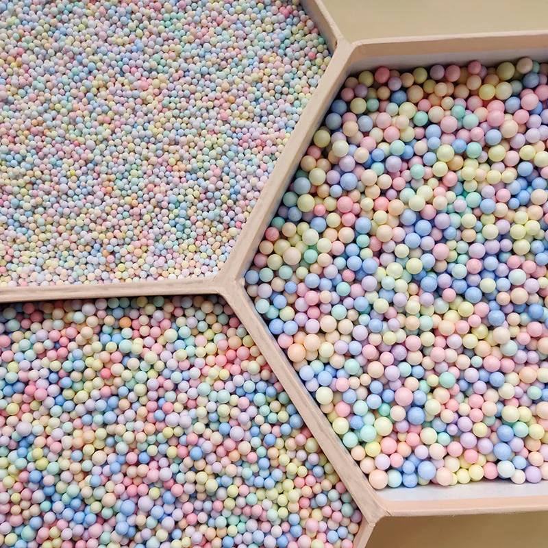 

250g 4-6mm Rainbow Assorted Color Polystyrene Styrofoam Filler Foam Mini Beads Balls DIY Decoration