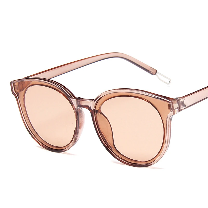 New fashion round frame men and women sunglasses transparent color bright beautiful face repair versatile glasses | Аксессуары для