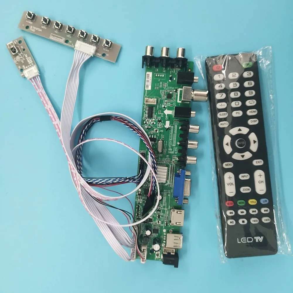 

Kit For LTN116AT07-401 TV remote LVDS USB HDMI DVB-T DVB-T2 Signal controller board digital 1366X768 40pin VGA AV LED WLED 11.6"