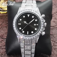 missfox new classic mens watches hip hop iced out full diamond watch stainless steel waterproof aaa jewelry clocks dropshipping