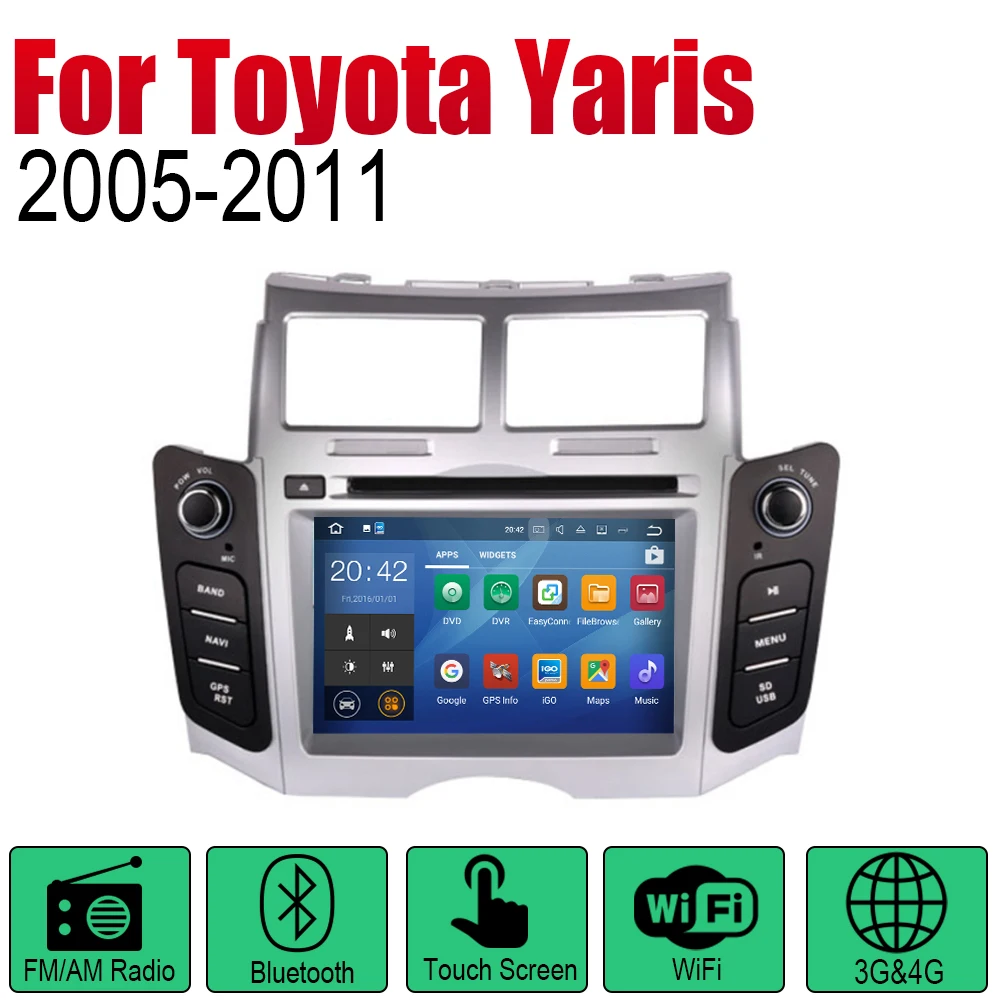 ZaiXi Android 2 Din Авто Радио DVD для Toyota Yaris 2005 ~ 2011 Автомобильный мультимедийный плеер GPS