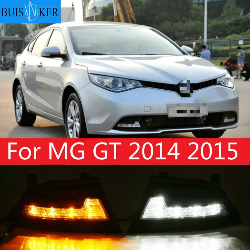 

2pcs For MG GT 2014 2015 with yellow turn signals top quality LED drl daytime running light