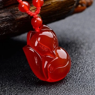 Ожерелье с натуральным кристаллом красного желтого и зеленого агата большая