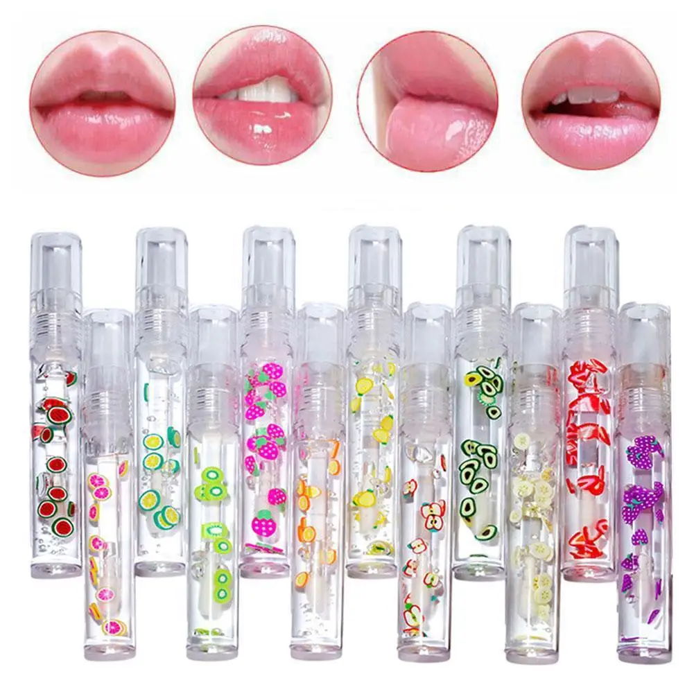 

1Pcs Fruit Lip Gloss Lip Oil Mirror Lip Glaze Plumping Lipgloss Transparent Lip Jelly Moisturizer Liquid Lipstick Random Color