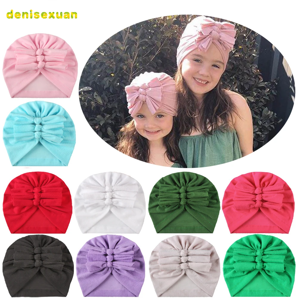 

Детская Хлопковая эластичная Шапка-бини с бантом, 2020