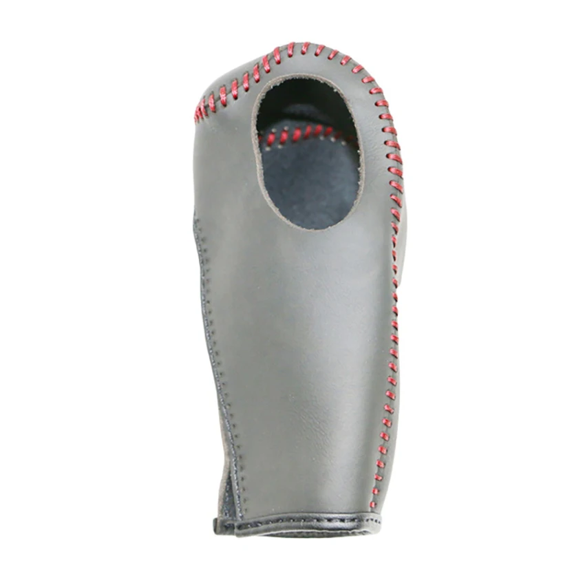 Черная кожаная ручная прошитая ручка переключения рулевого механизма