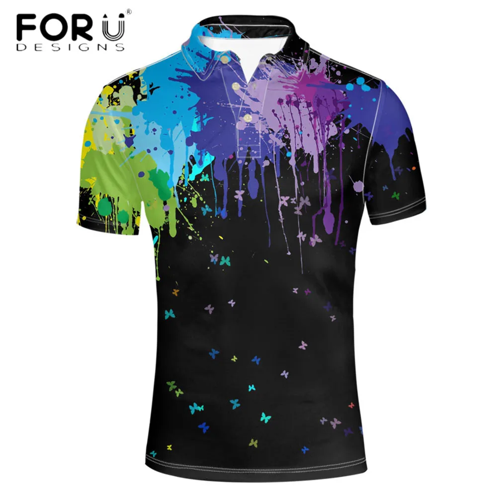 FORUDESIGNS/удобные мужские винтажные рубашки для гольфа художественная живопись