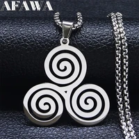 stainless steel witchcraft viking vortex necklaces triskelion pendants necklaces jewelry joyeria acero inoxidable n7072s02