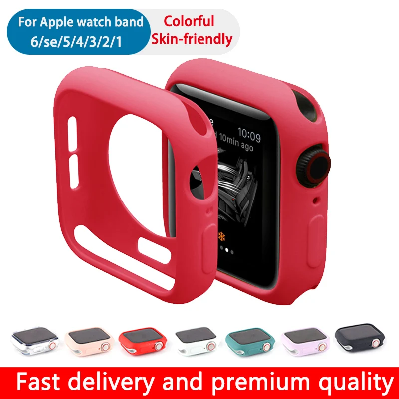 Чехол из ТПУ для Apple Watch Series 5 4 ремешок 38 мм 42 40 44 силиконовый мягкий защитный экран