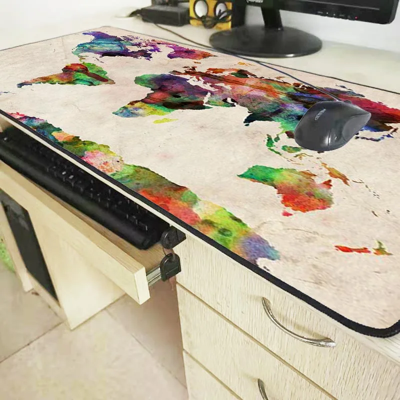 

Mairuige Gaming Waterproof Mousepad World Map 900*400mm DIY XL Large Colorful Mouse Pad Gamer with Edge Locking Free Shipping