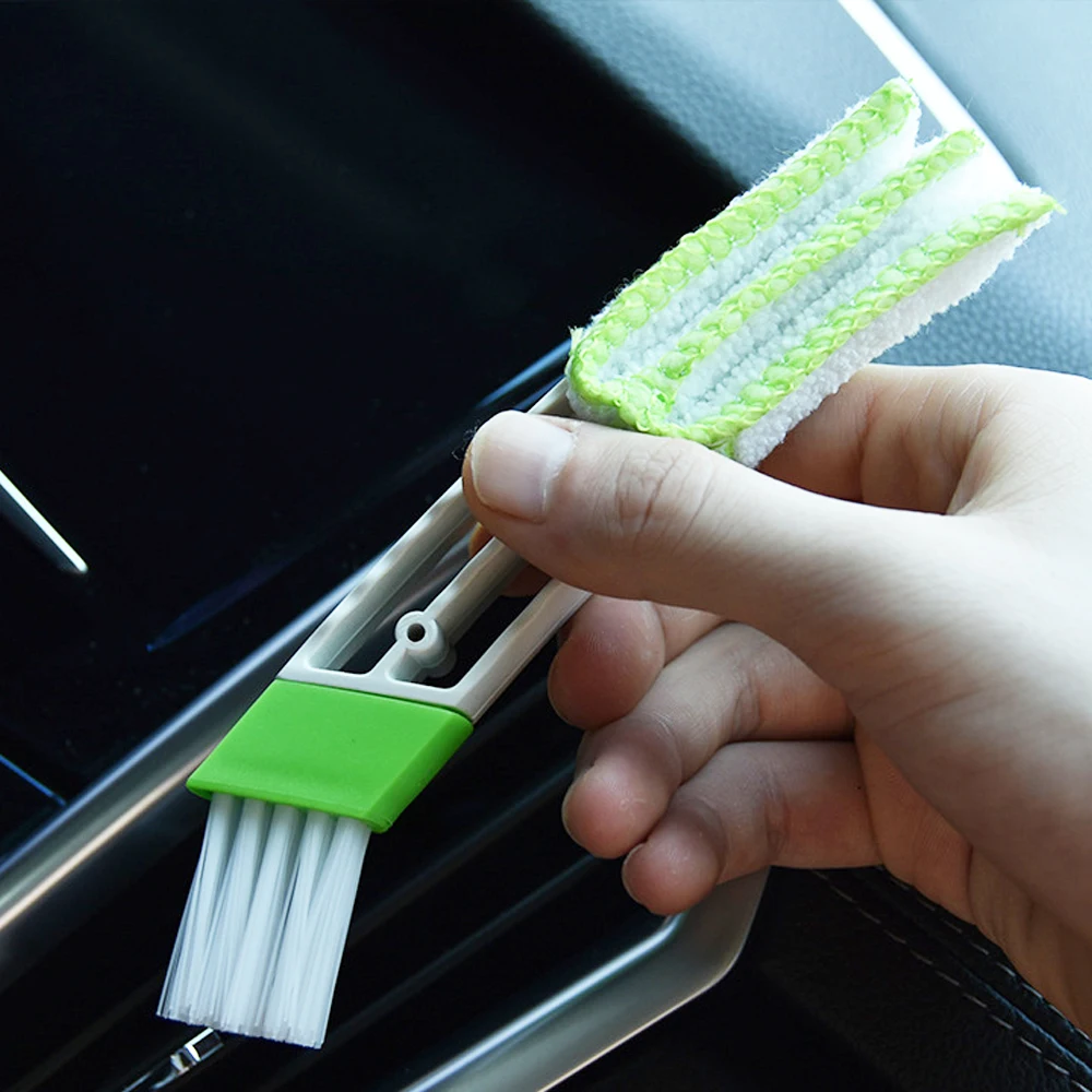 

Car Air-Conditioner Outlet Window Cleaning Tool Multi-purpose Long Durable 2 In 1 Double Slider Interior Multi-purpose Brush