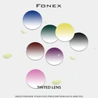 FONEX Оптические Линзы для очков 1,56 1,61 (-1,67 -0,50), тонированные окрашенные зеркальные линзы из смолы для очков от близорукости и дальнозоркости
