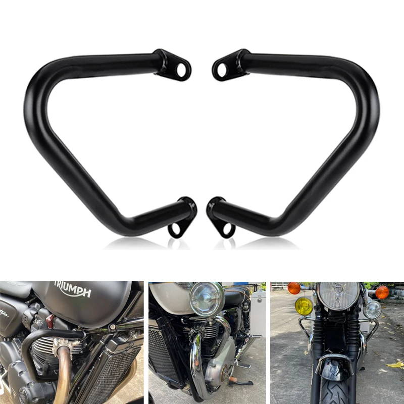 Pair Motorcycle Bumper Engine Guard Crash Bars For Triumph Bonneville Bobber T100 T120 Thruxton 1200 R Street Cup Twin 2021 2020