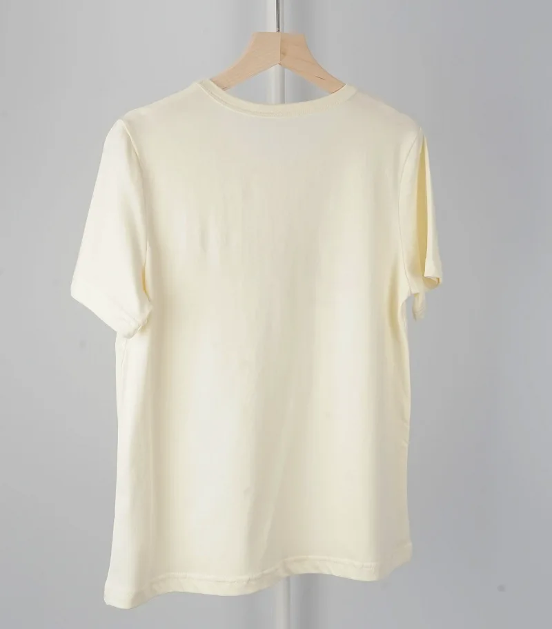 

Cotton T-shirt Letter Print Short Sleeve Spring Summer Tees O-neck T shirt