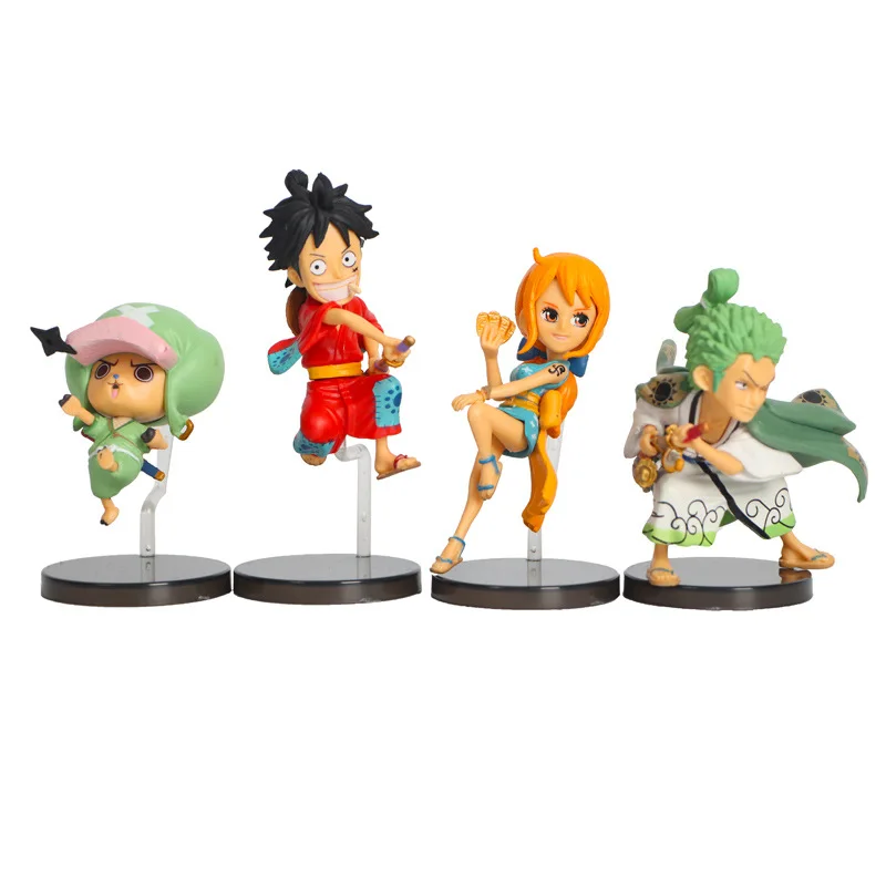 

One Piece GK Tony Tony Chopper Action Figure Anime Kimono Kingdom 4-7cm PVC Roronoa Zoro New Year Gift Desktop Decoration Figma