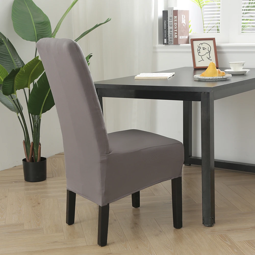 Универсальные чехлы для обеденных стульев растягивающиеся съемные Твердые с