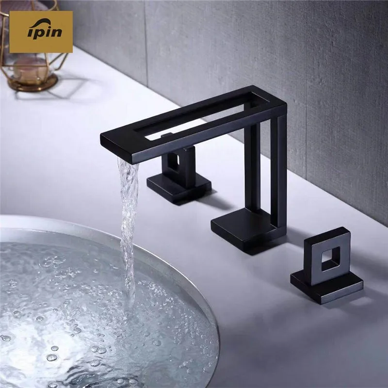 

New pure Brass Bathroom Faucet black hot and cold faucet faucet