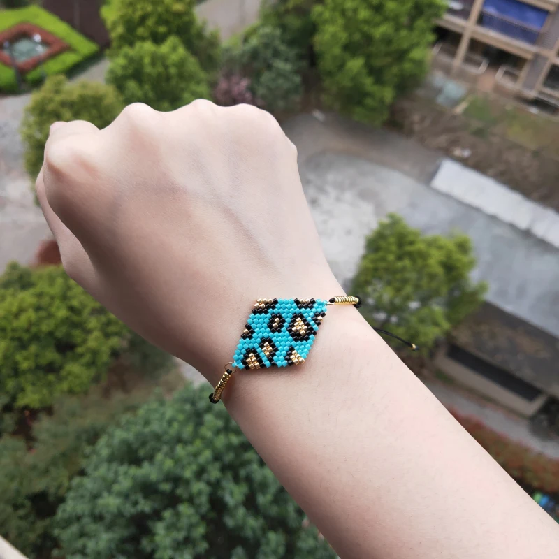 Женский браслет с леопардовым принтом FAIRYWOO манжетами из розового золота и