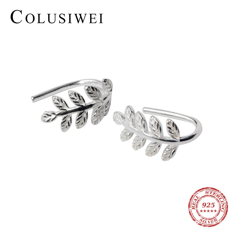 Colusiwei Высокое качество 100% Стерлинговое Серебро 925 пробы простые листья дерева